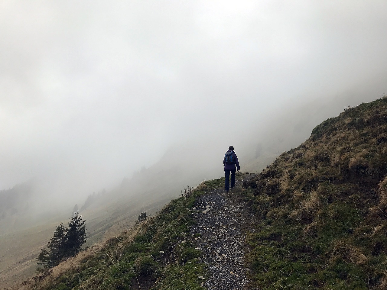 Image - fog hiking mountains rise mood