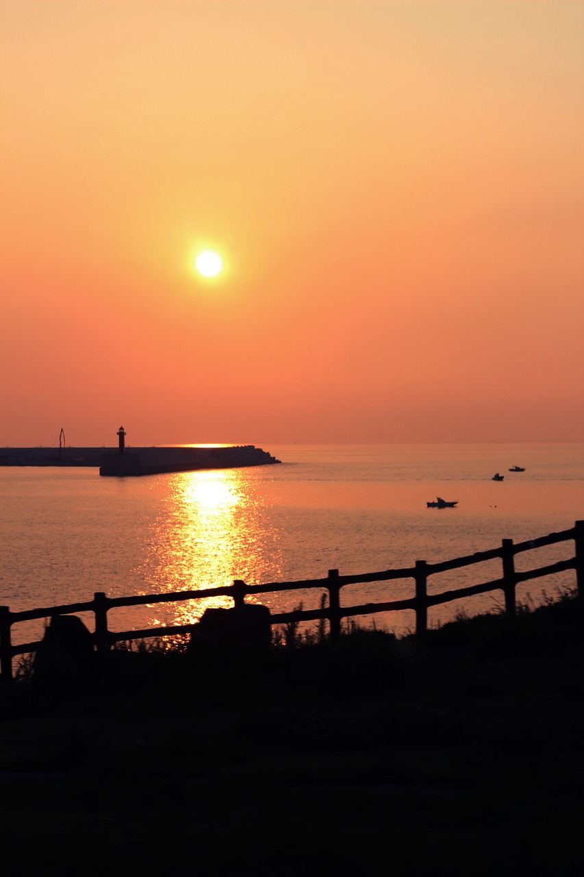 Image - jeju island sunset sea