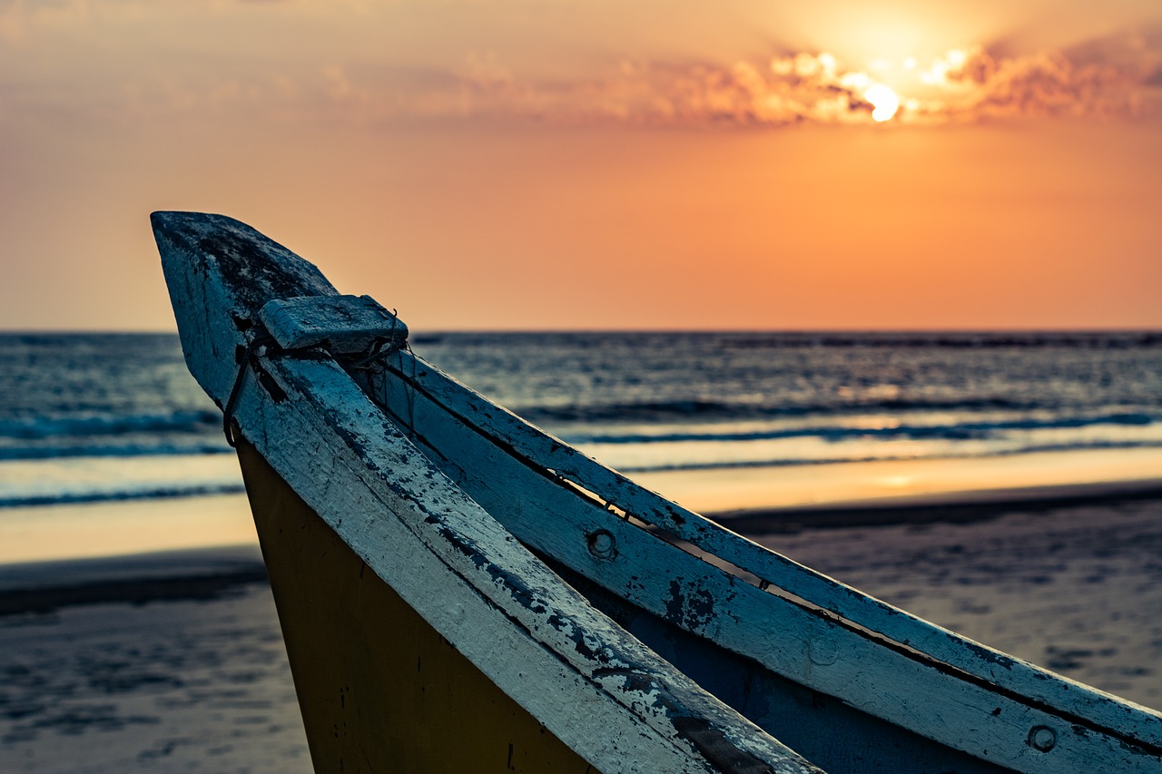 Image - boat sunset ocean water travel