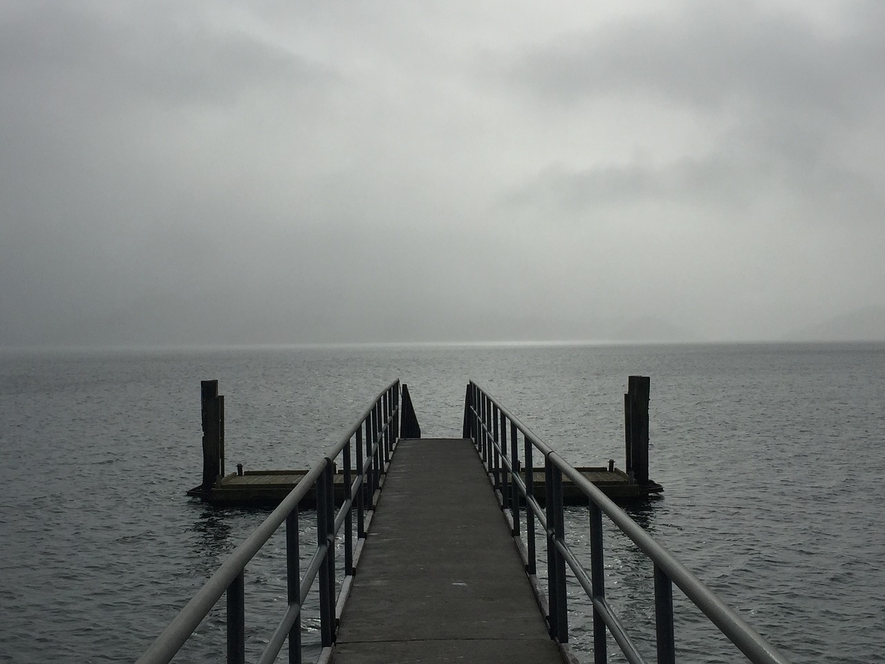 Image - cloudy sea pontoon wharf water