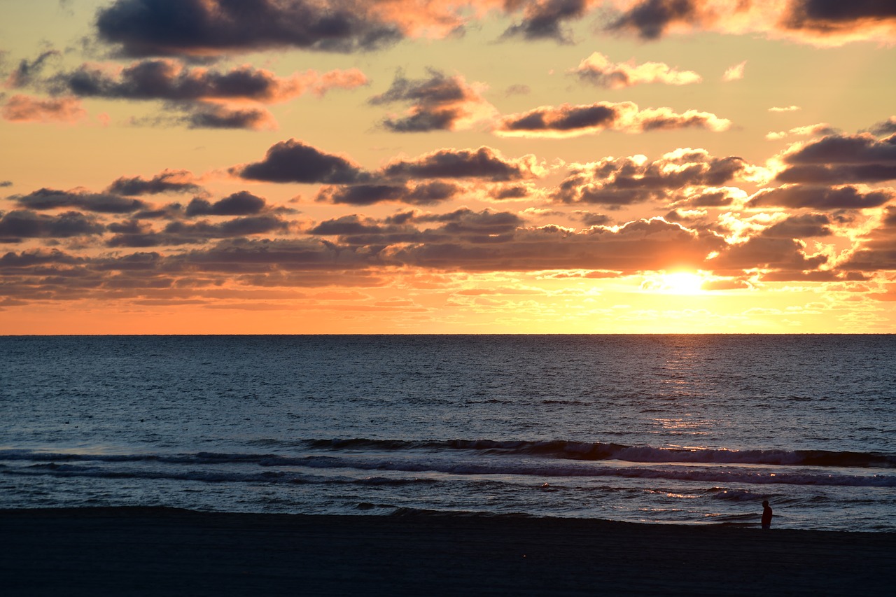 Image - sunset horizon sea sun evening