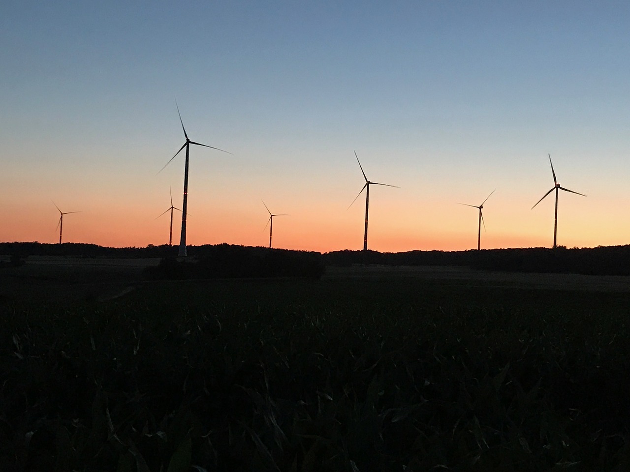 Image - windräder twilight pinwheel sunset