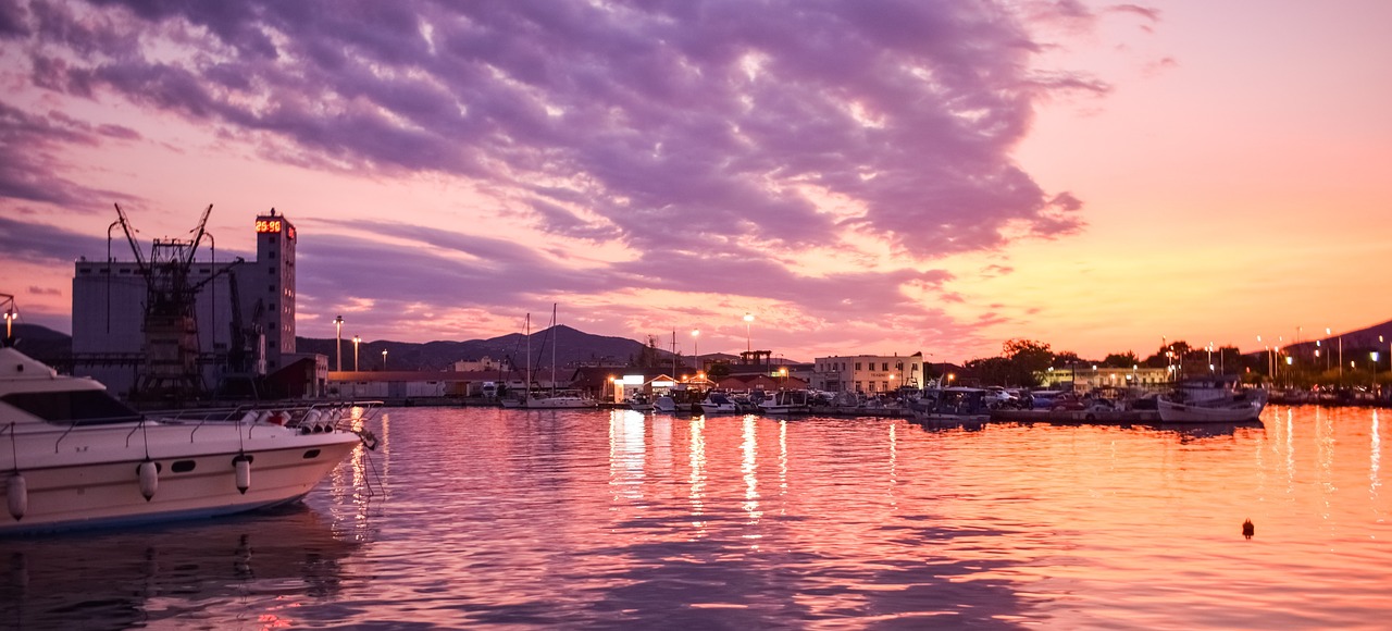 Image - greece volos port sunset dusk