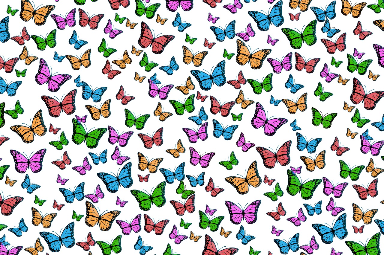 Image - butterflies colorful pattern