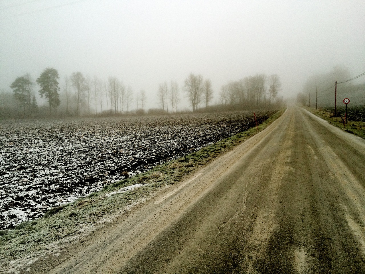 Image - road landscape foggy travel