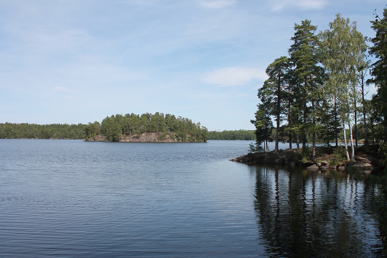 Image - lake island view water idyllic