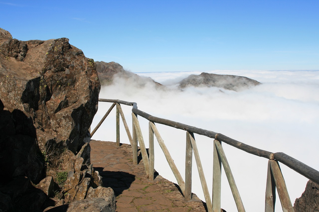 Image - mountains clouds high the path
