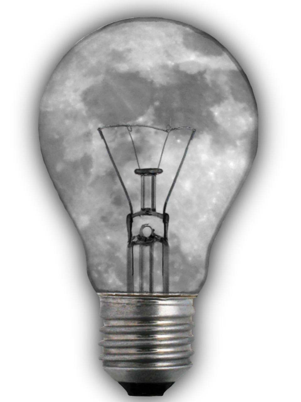 Image - light bulb moon image editing