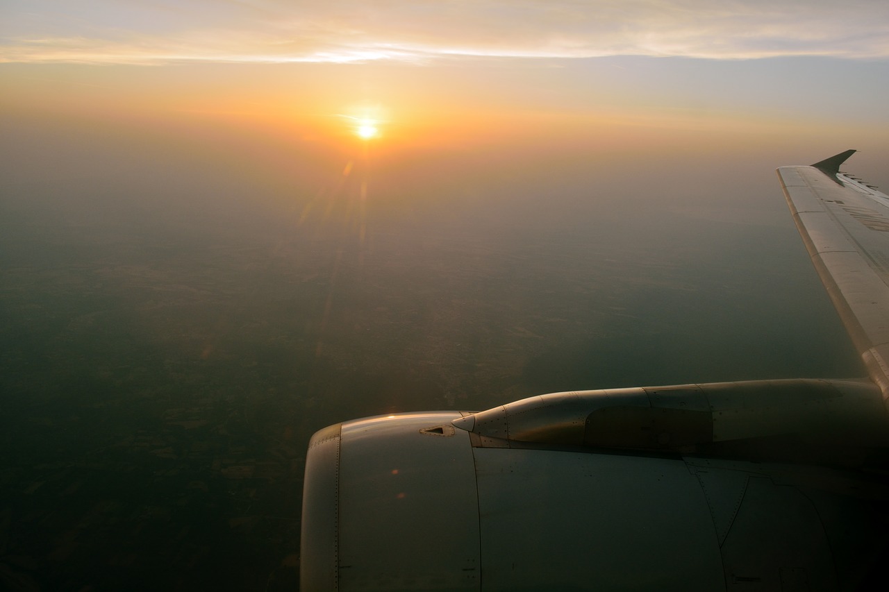 Image - aircraft fly sunset cloud clouds