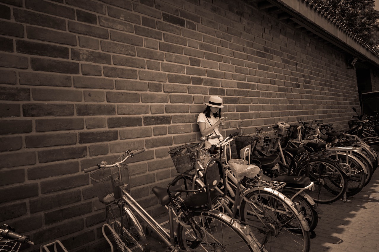 Image - girl cycles bicycles alone street