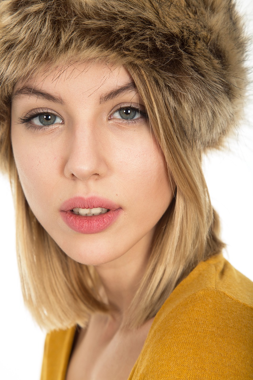 Image - hat fur leather lip nose model