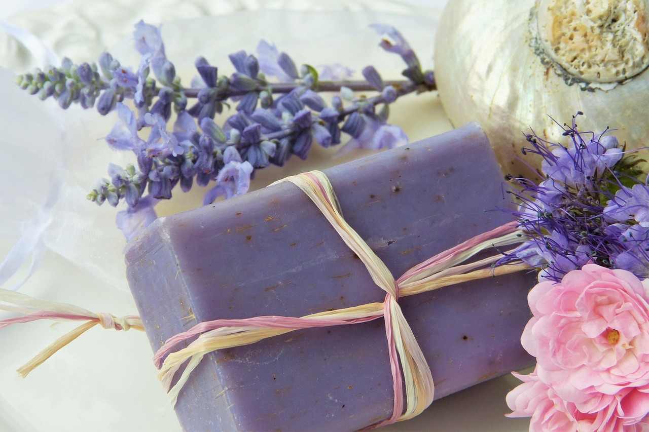 Image - soap purple lavender rose shell