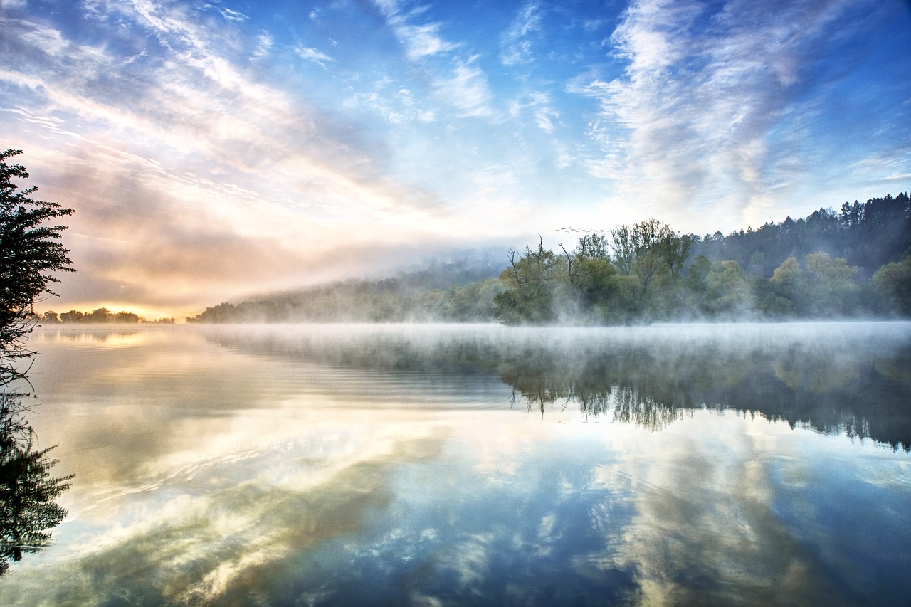 Image - lake fog water nature landscape