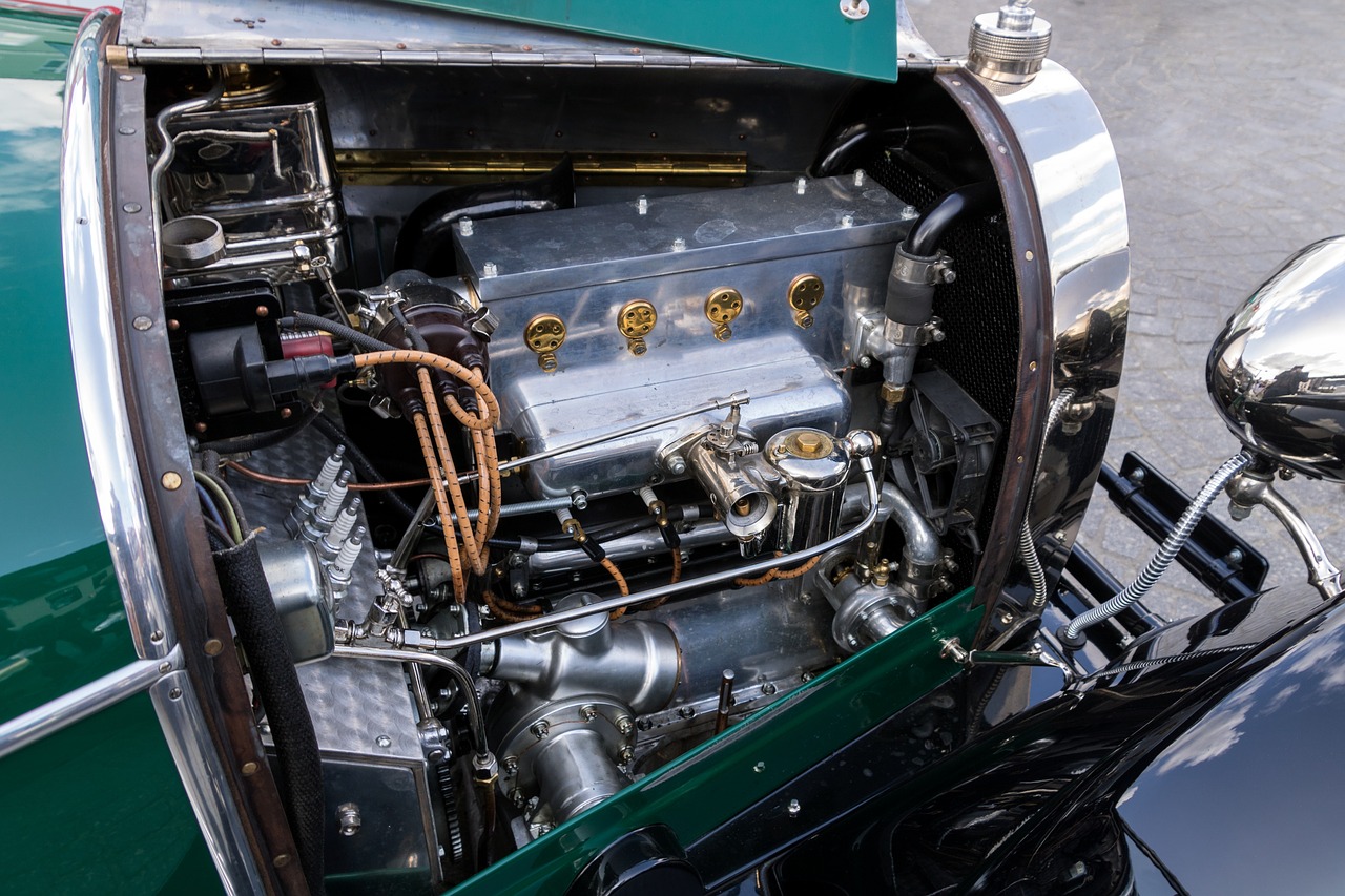 Image - vintage car engine bugatti nostalgia