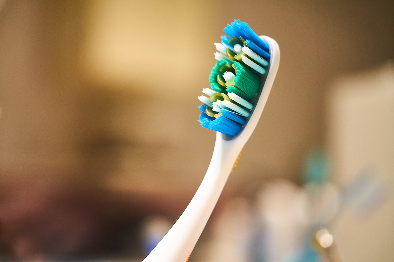 Image - toothbrush brush rotten blue macro