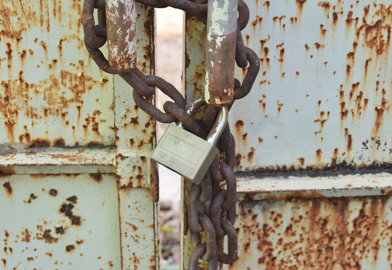 Image - gate lock security metal door