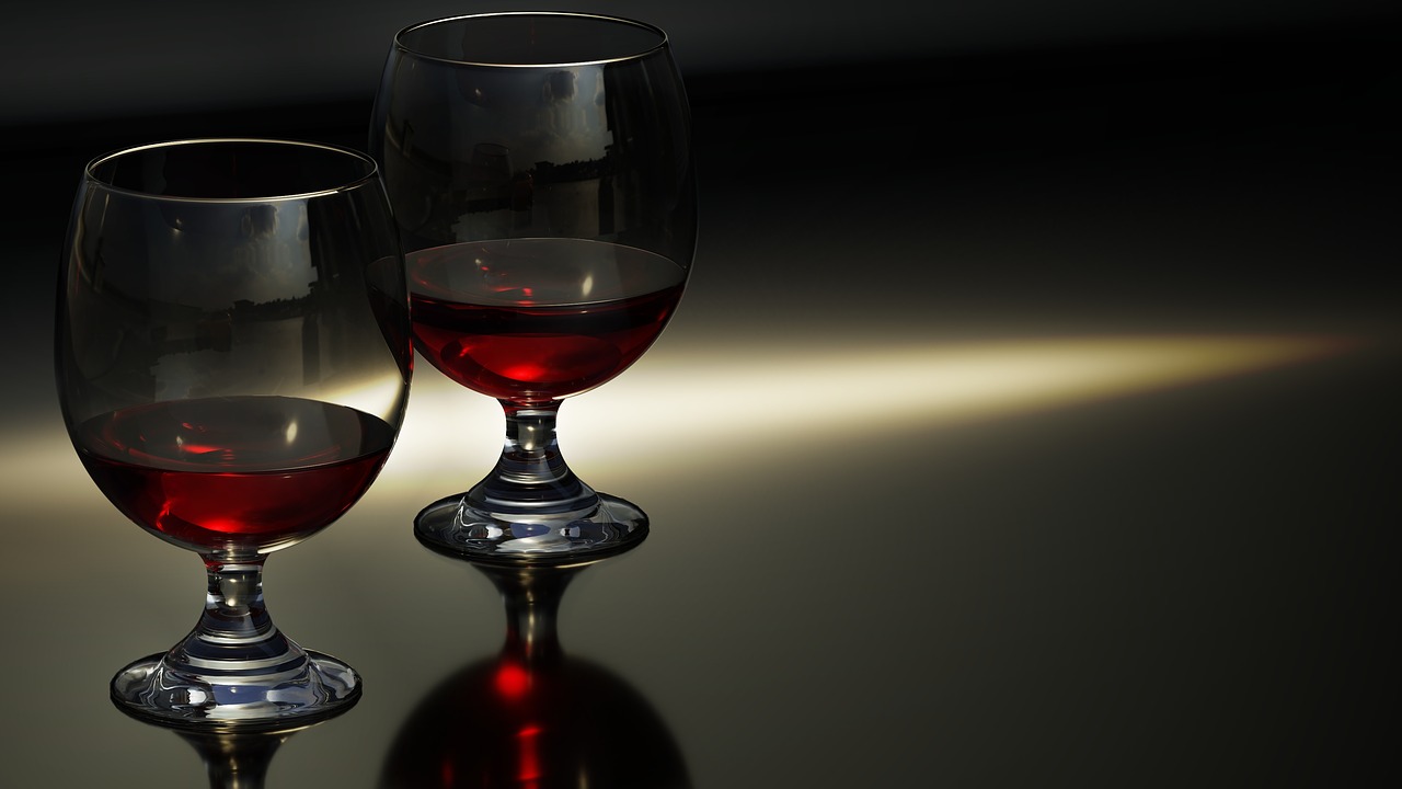 Image - glass wine wine glasses evening