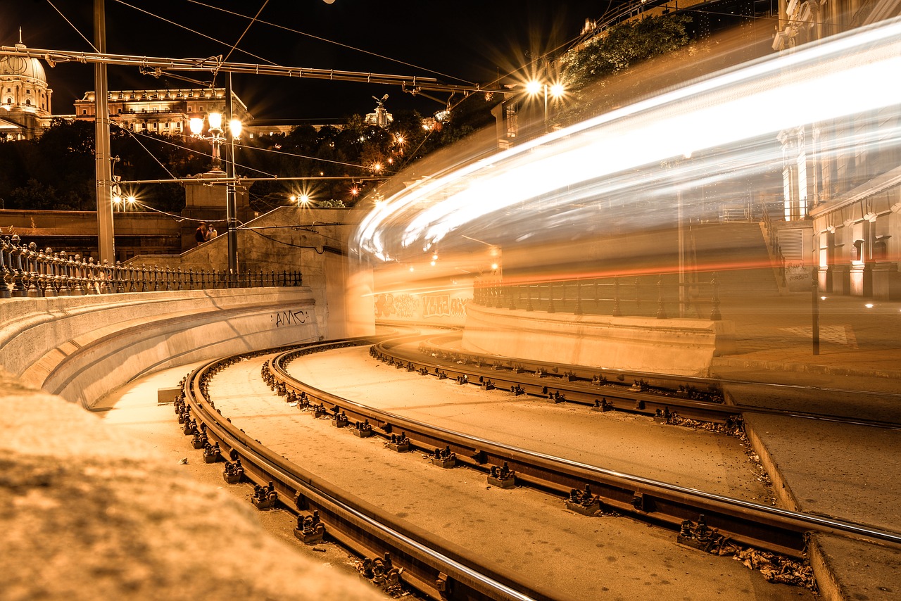 Image - tram corner turn tunnel budapest