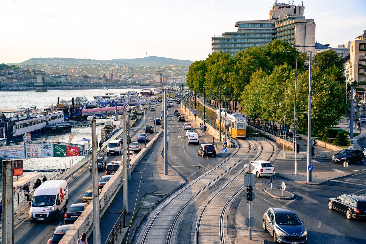 Image - budapest downtown traffic street