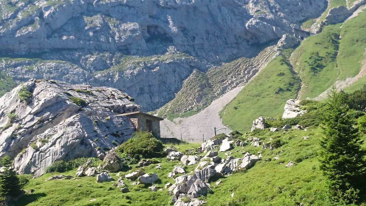 Image - cottage mountains rocks the alps