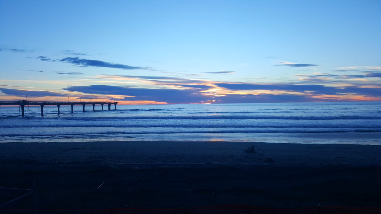 Image - new zealand beach sunset sky