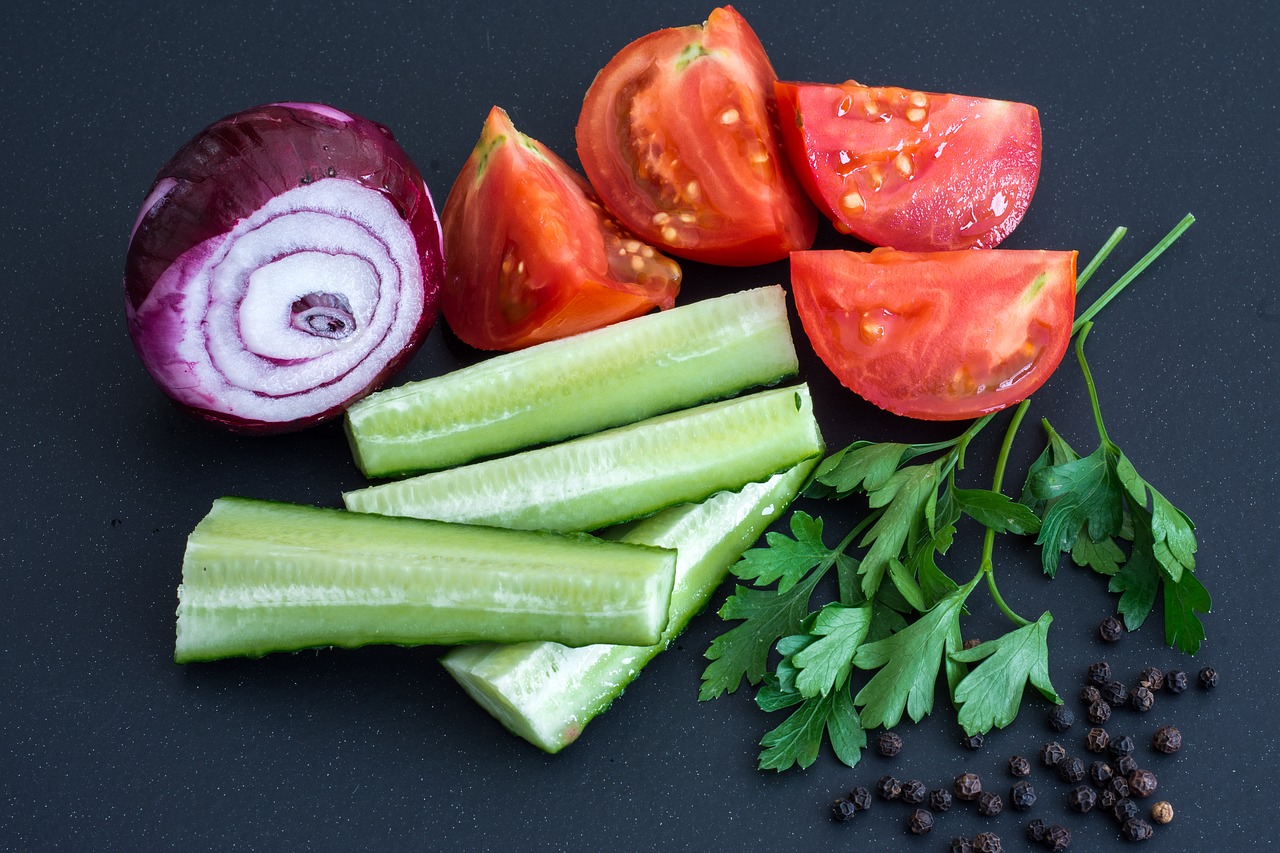 Image - tomatoes cucumbers parsley pepper