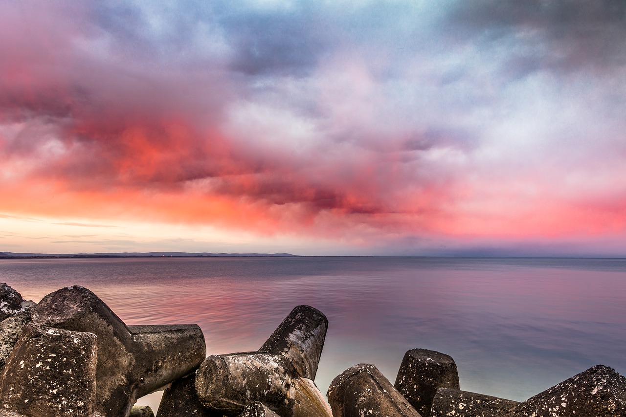 Image - red sunset over the sea sunset sea