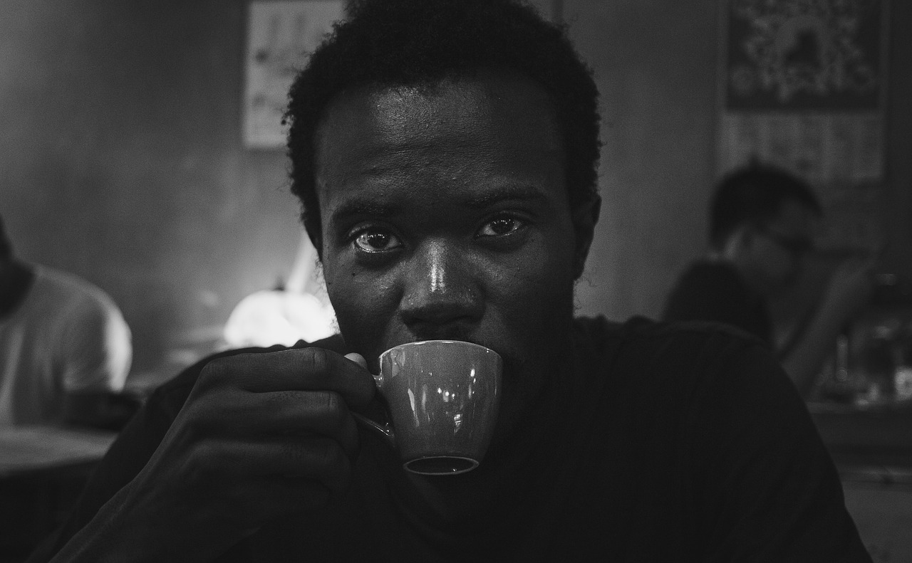 Image - portrait coffee young face