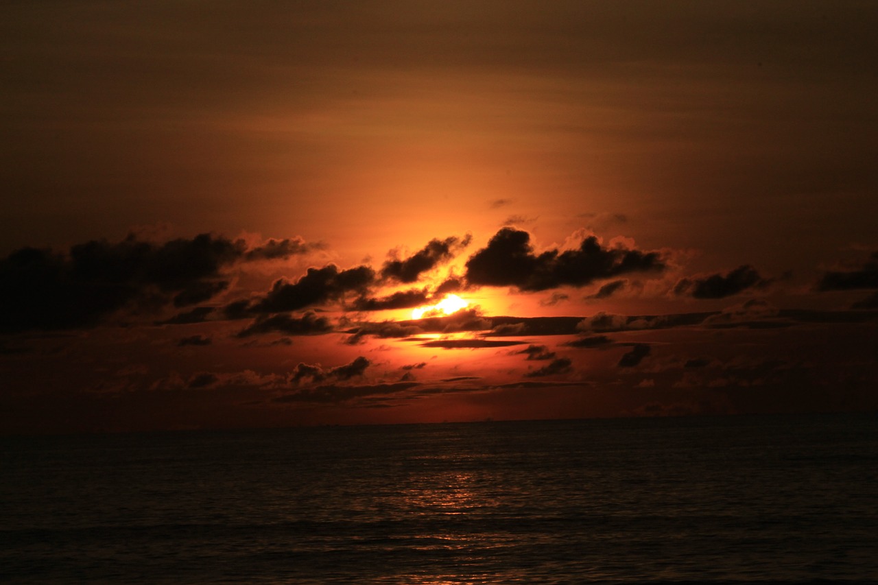 Image - beach sun rise cloud sea ocean