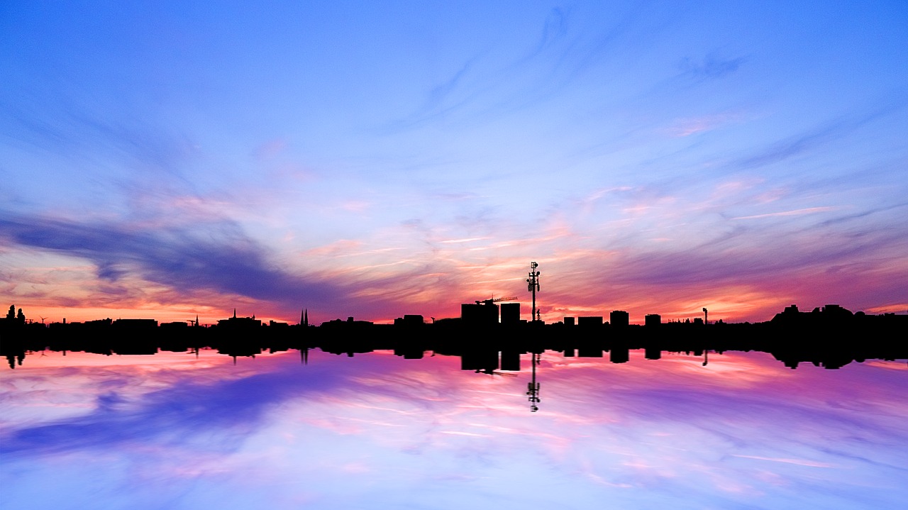 Image - city hamburg skyline sunset