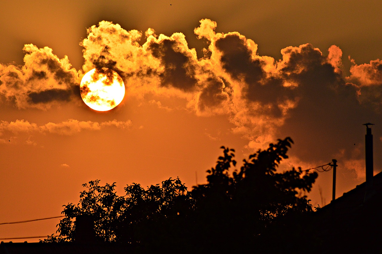 Image - sunset nightfall red dusk sky