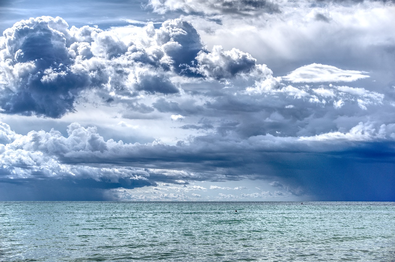 Image - clouds sky sea water drama