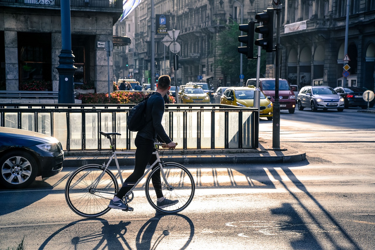 Image - person watching traffic bike