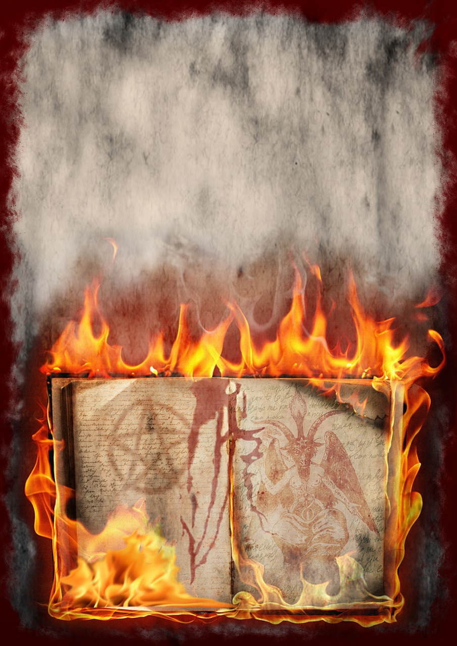 Image - book fire halloween pentacle