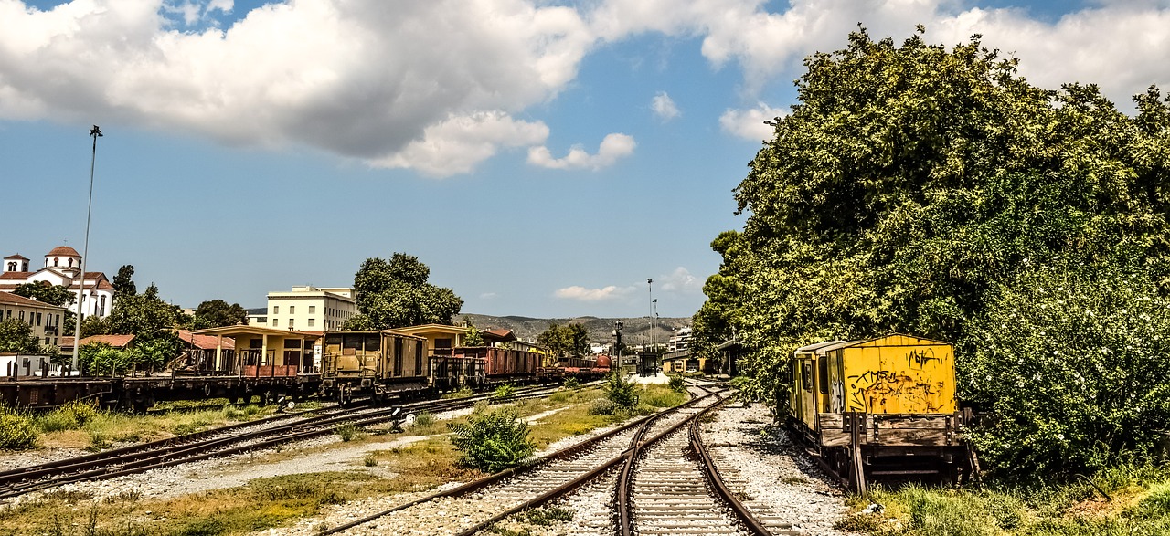 Image - railway station rails wagon