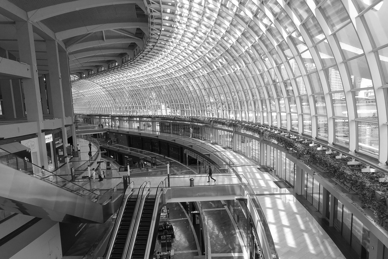 Image - b w building interior black white