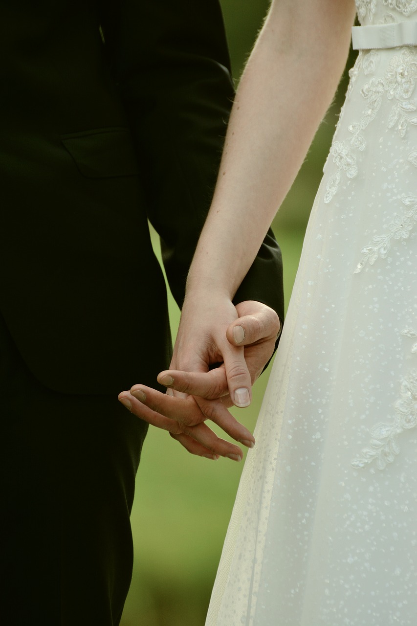 Image - bride and groom hands together love