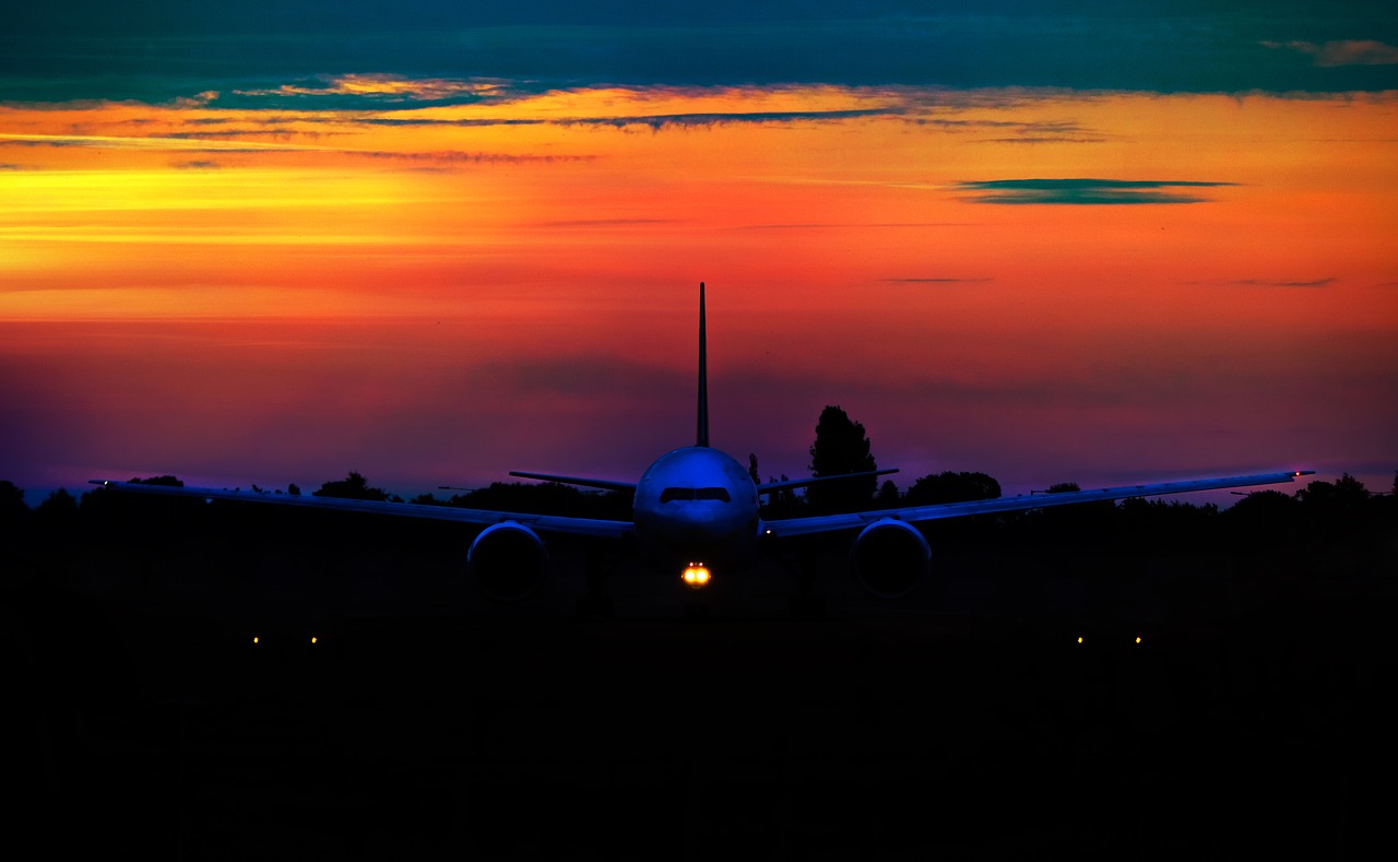 Image - sunset airline aircraft travel air