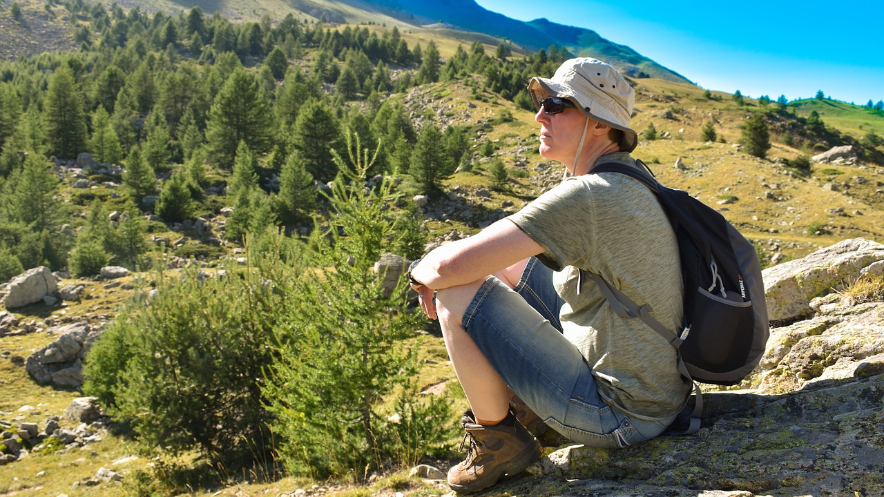 Image - pause stop woman sitting mountain