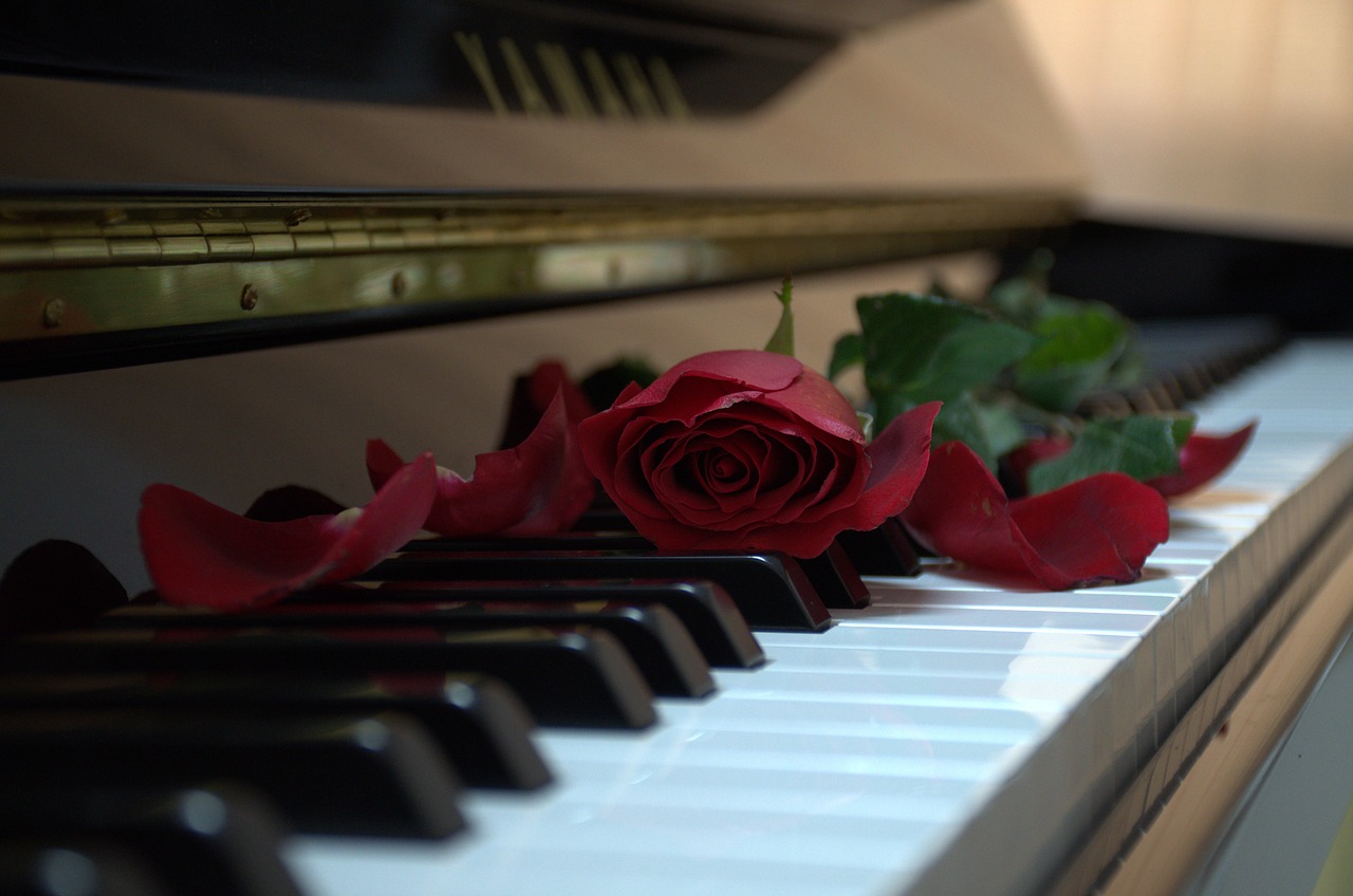 Image - piano rose music classical