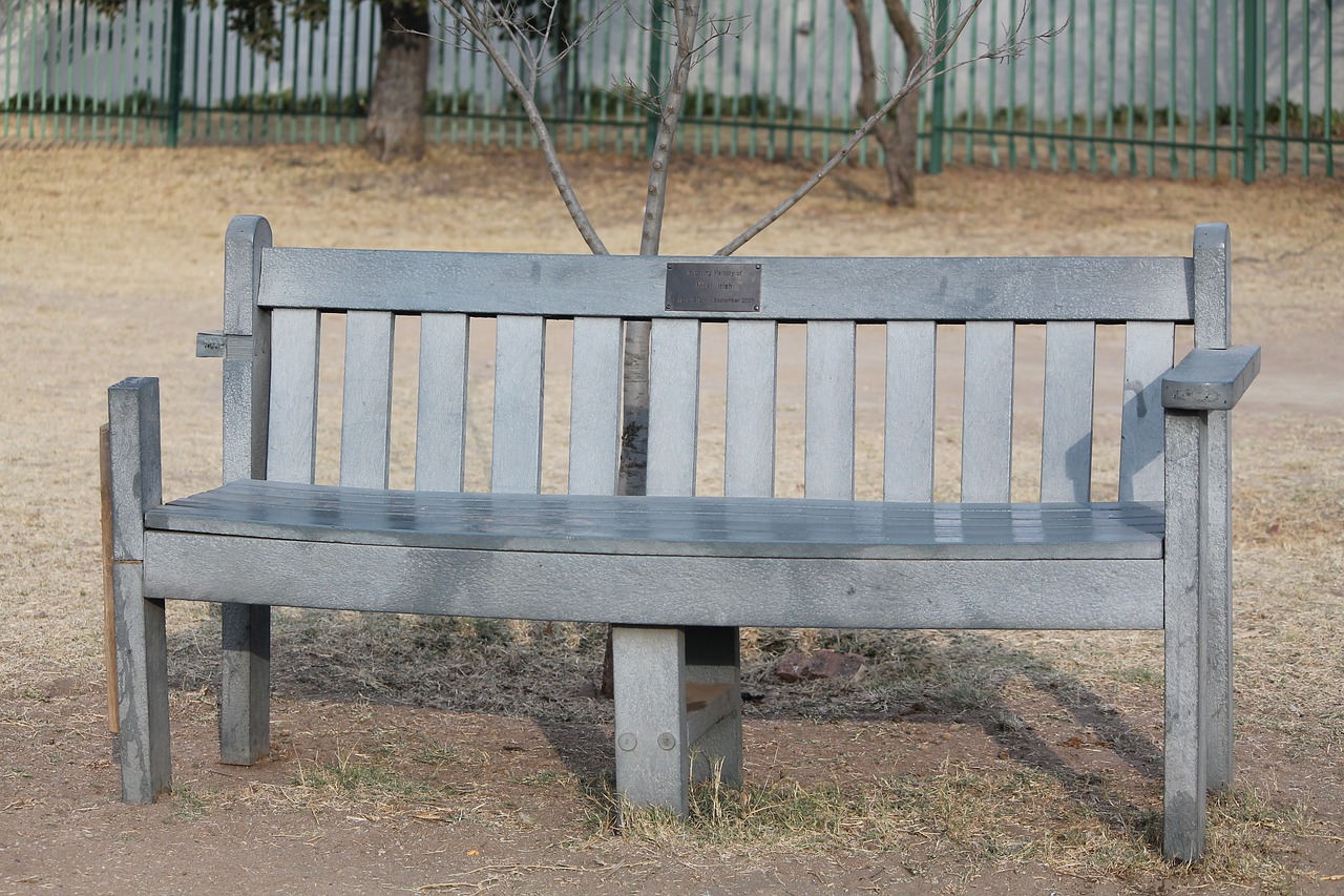 Image - bench park seat sit chair grey