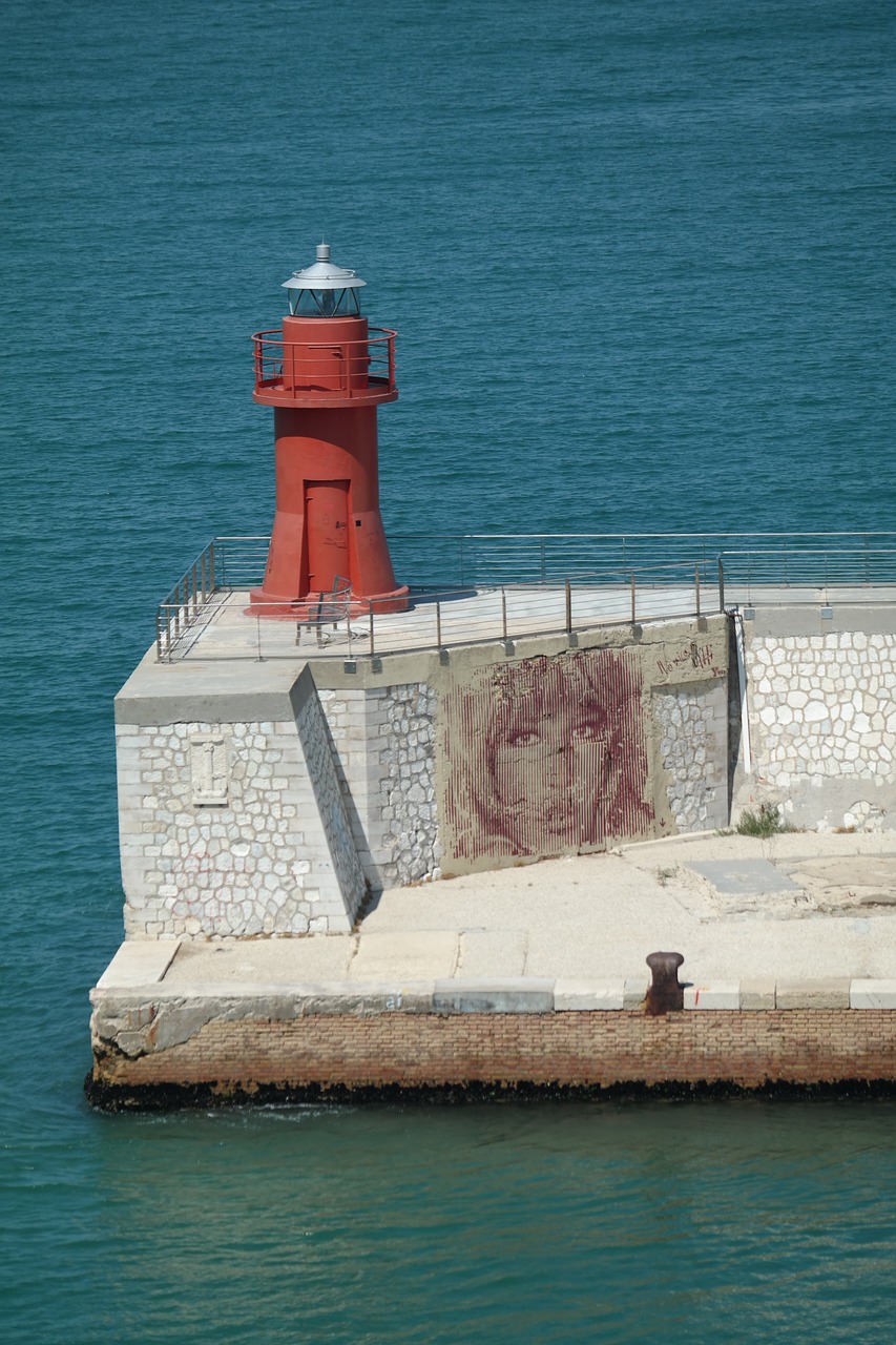 Image - lighthouse mural port water sea