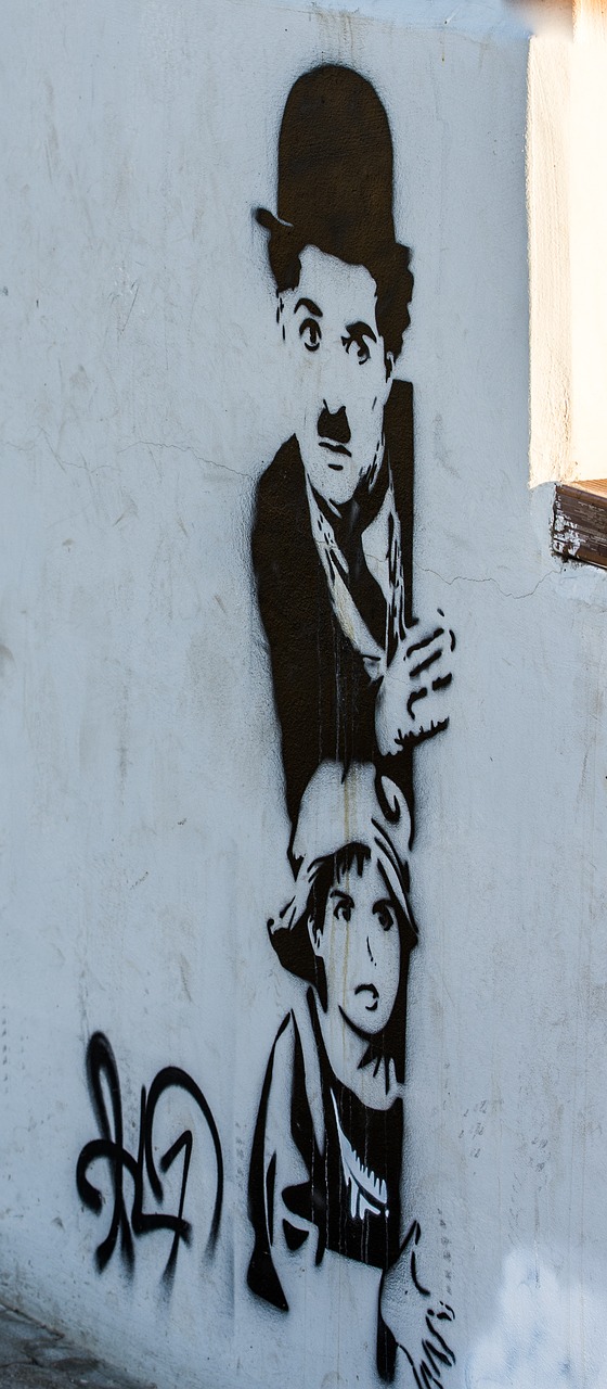 Image - street art chaplin charlie hat man