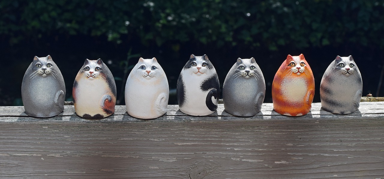 Image - ceramic cats handmade art clay