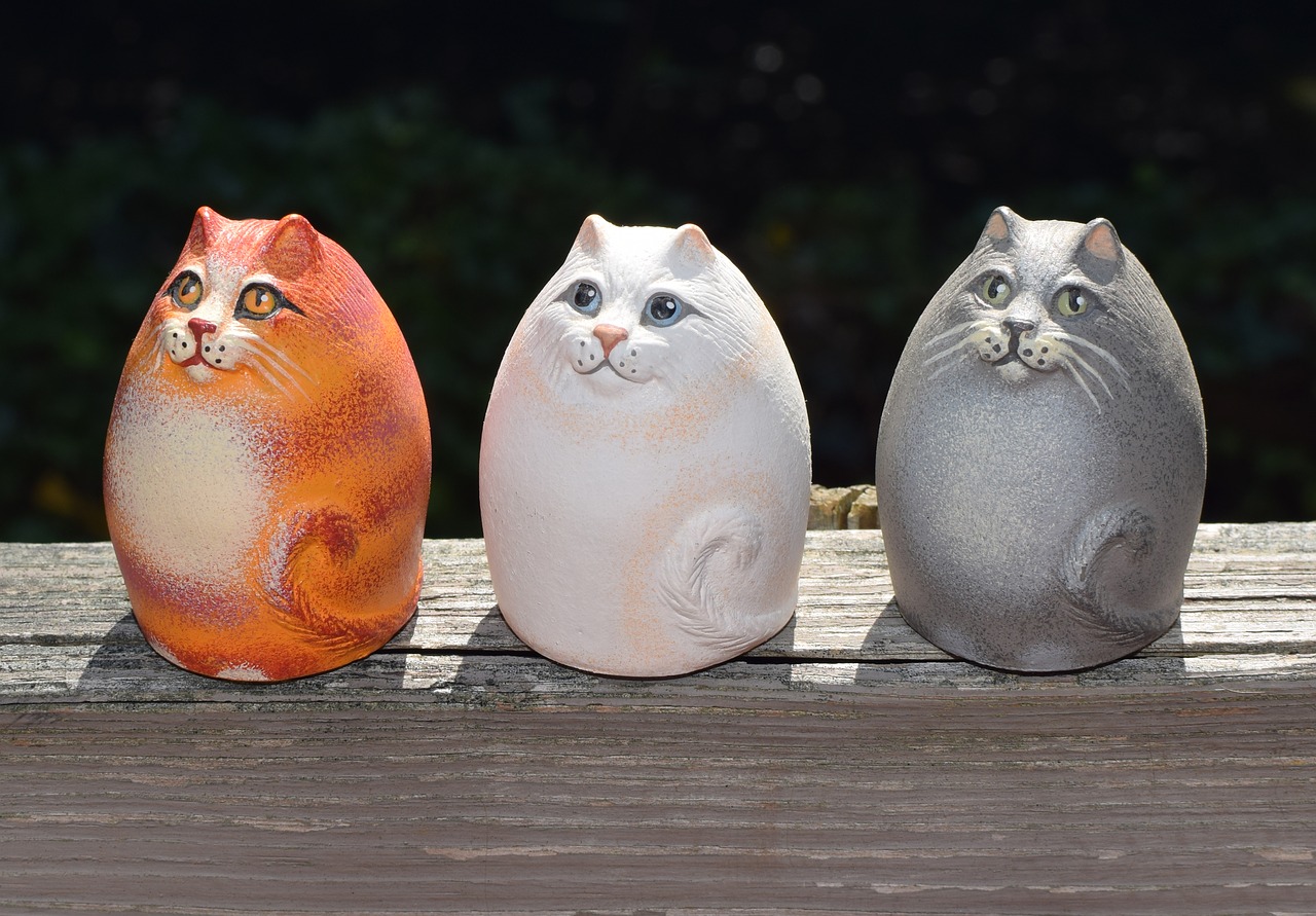 Image - ceramic cats handmade art clay