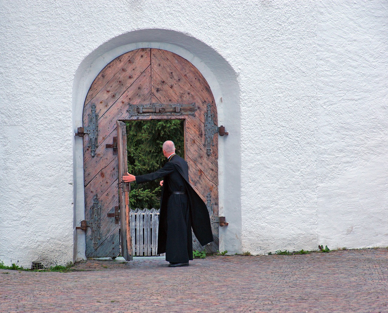 Image - father convent door hospitality