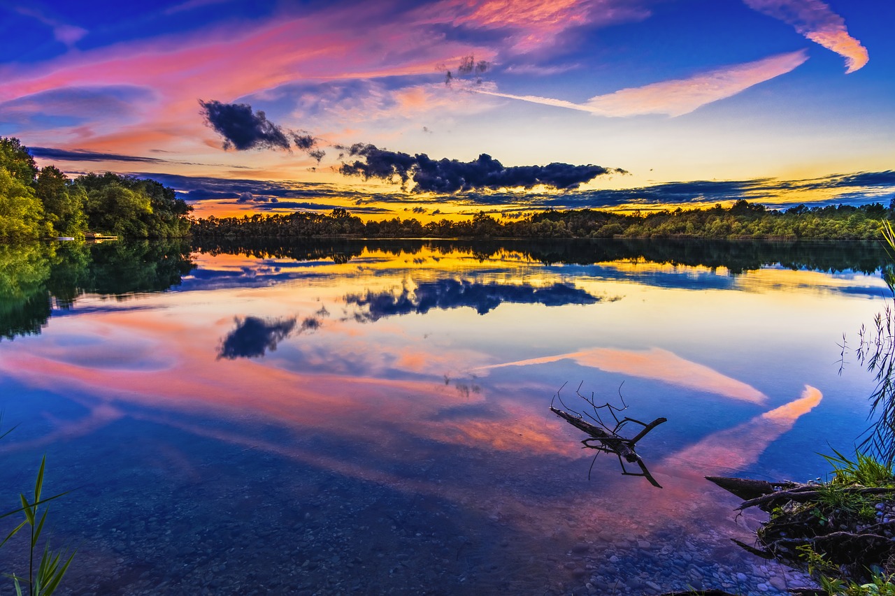 Image - lake sunset bavaria abendstimmung