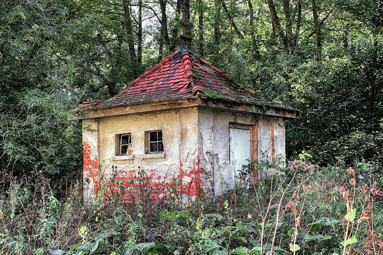 Image - home pump house old brick roof