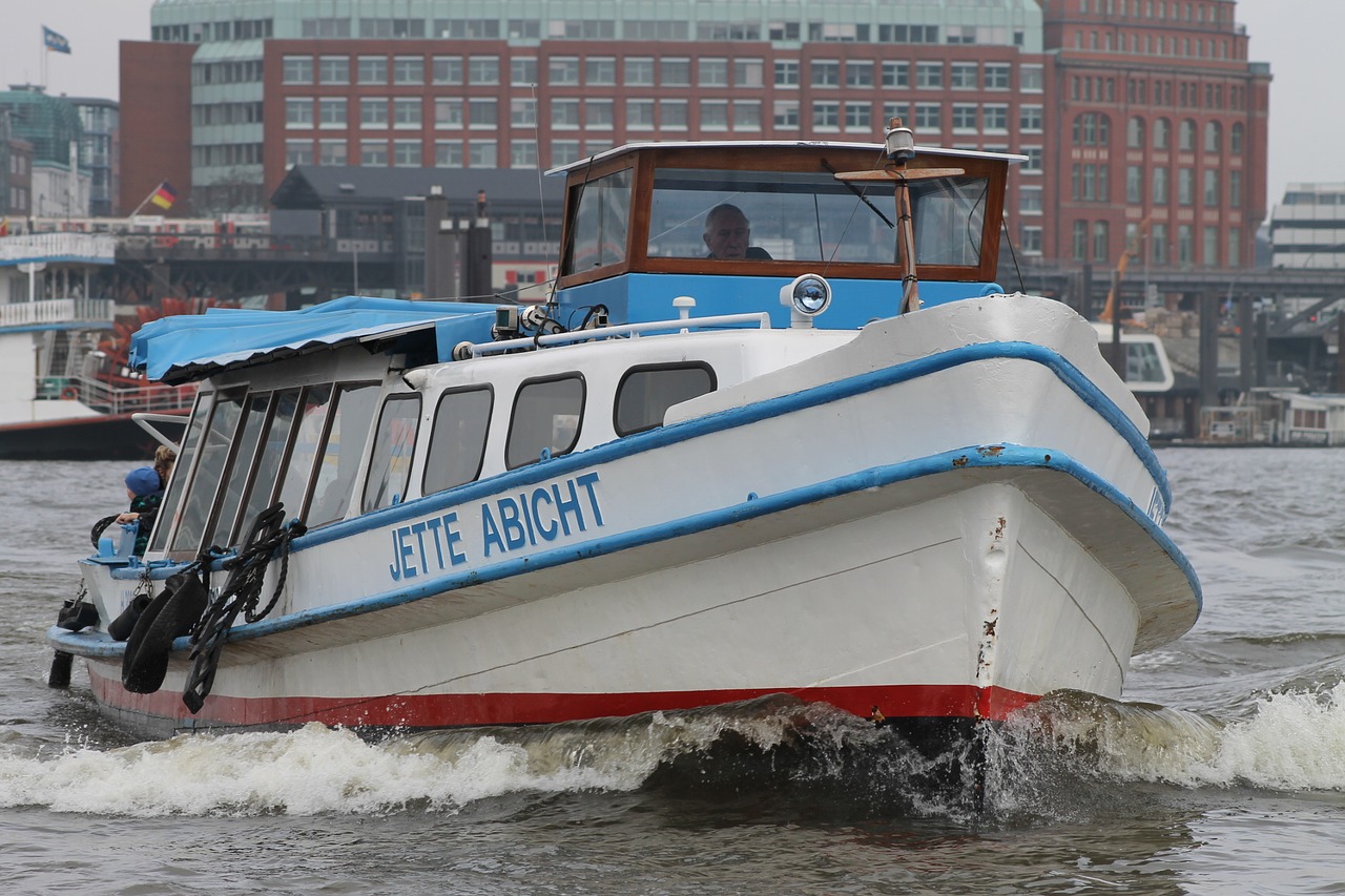 Image - port hamburg barges hanseatic