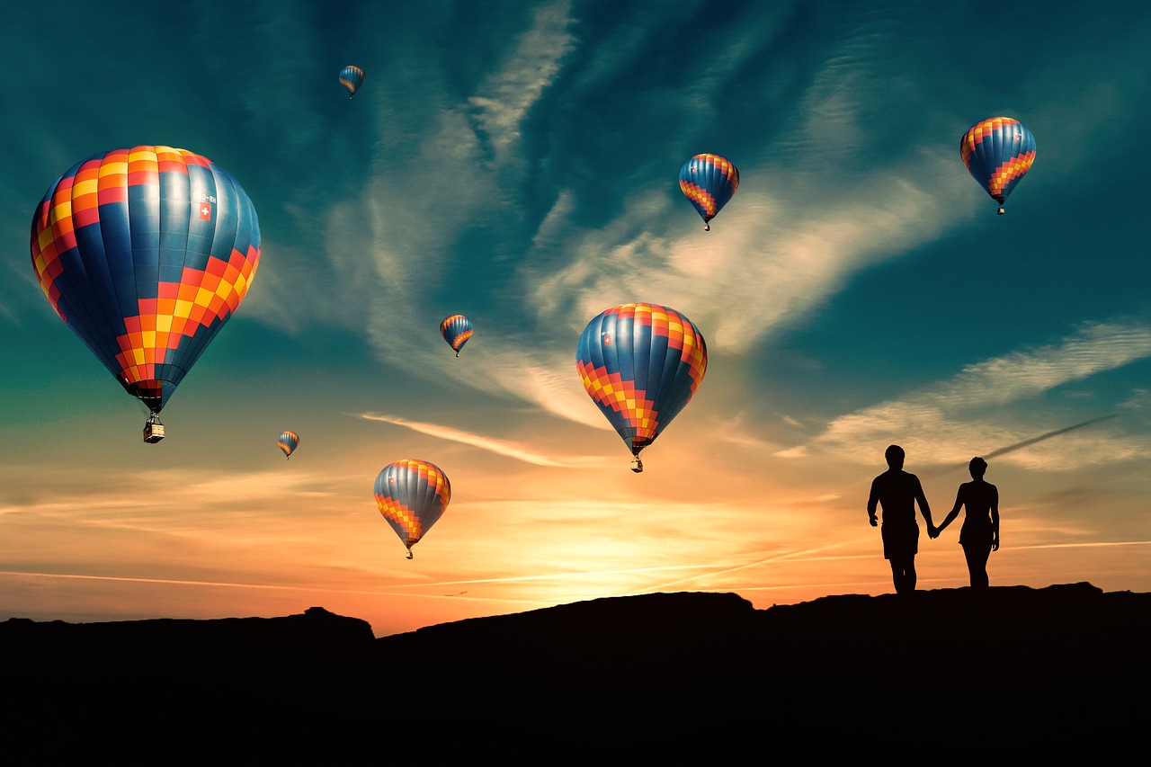 Image - hot air balloon sunrise